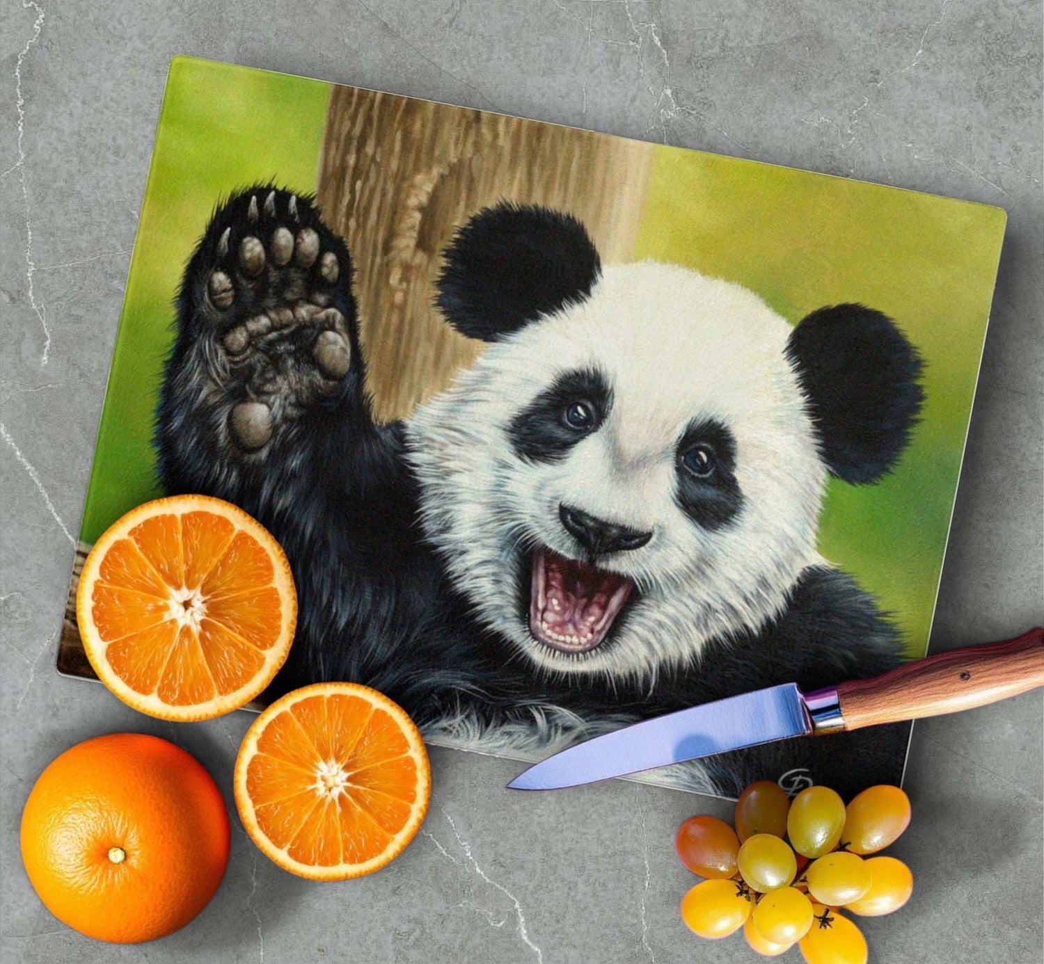 Glass Chopping Board Panda