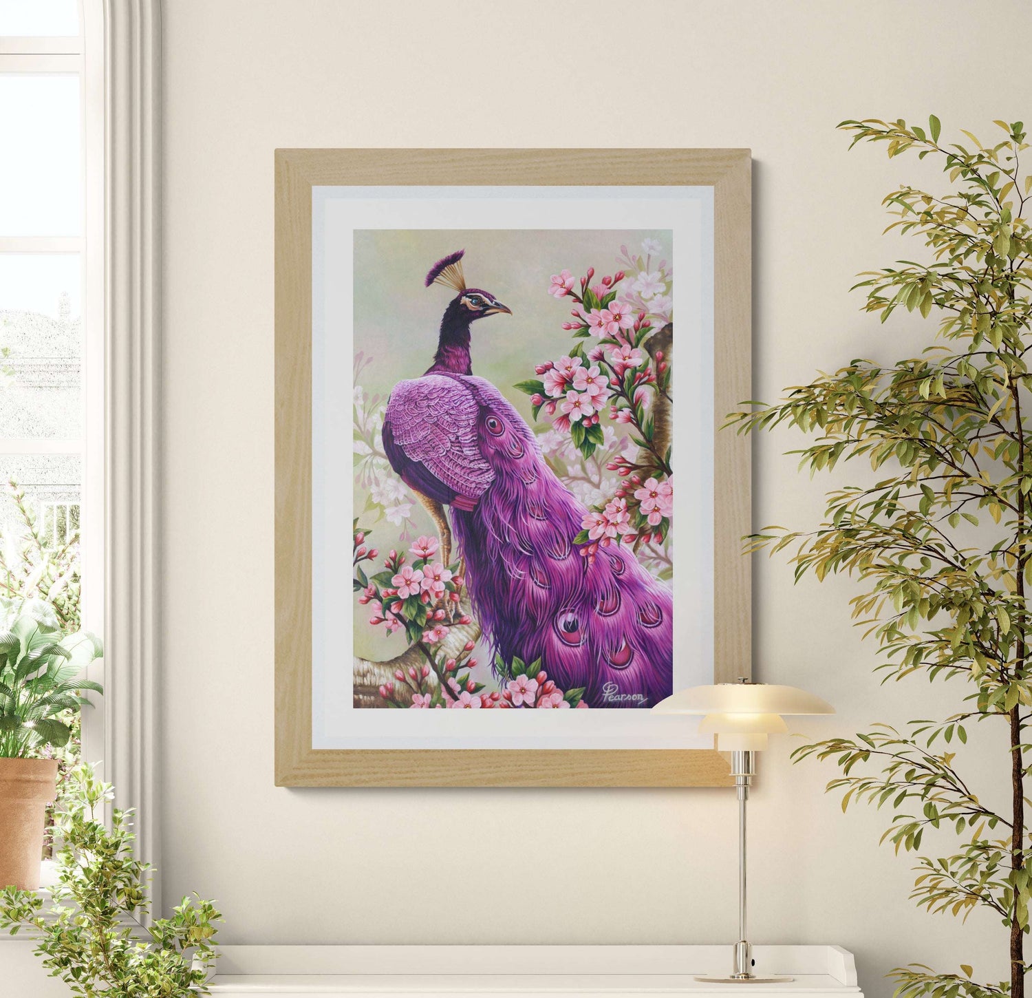 Pink Perfection Peacock Fine Art Print
