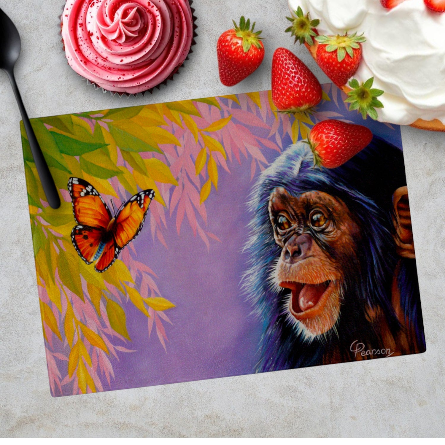 Love at First Sight Glass Chopping Board