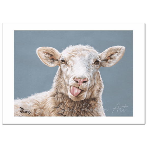 Lady Fluffington The Cheeky Sheep Fine Art Print