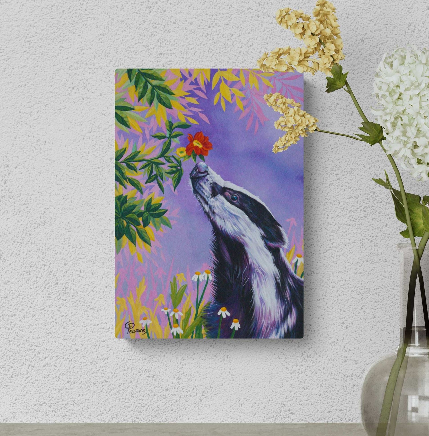 Badger Close-Up-Of-Flowers-In-Glass-Vases Art Canvas