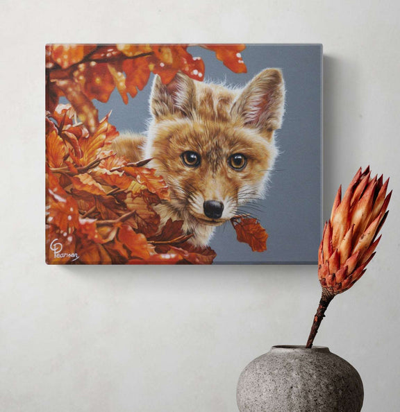 Bright Eyes Fox Small Canvas Wall Art
