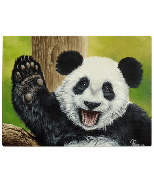 Glass Chopping Board Lulu The Panda