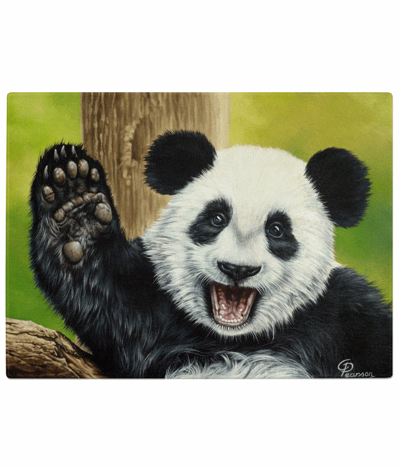 Glass Chopping Board Lulu The Panda