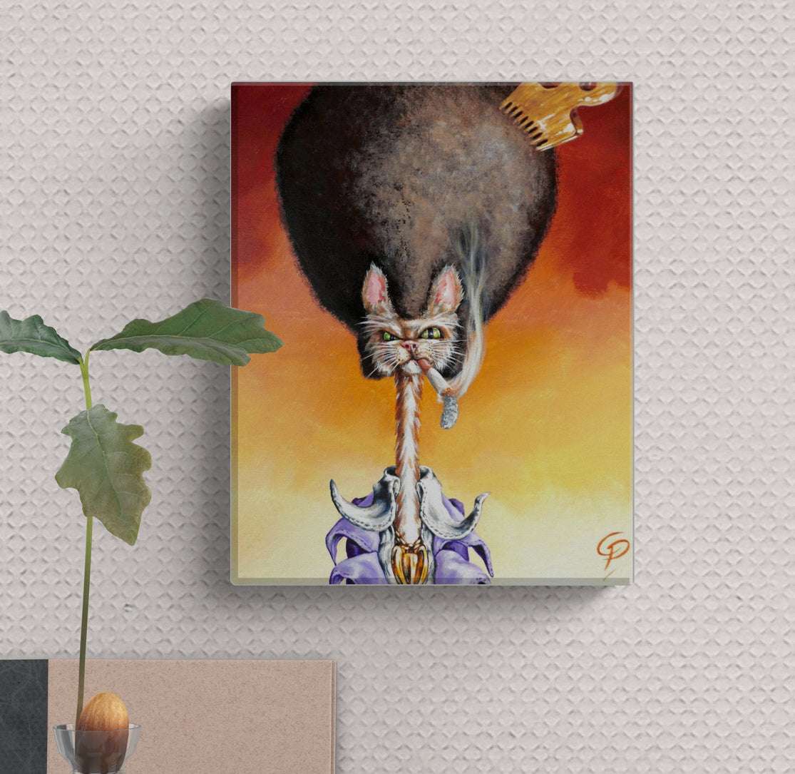Groovy Cat Small Canvas Wall Art
