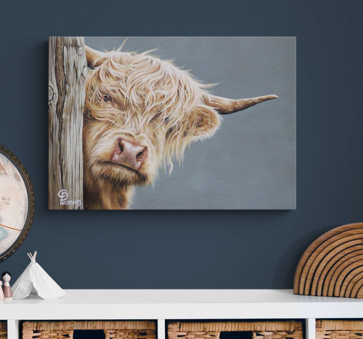 Highland Cow Wall Art Canvas Print