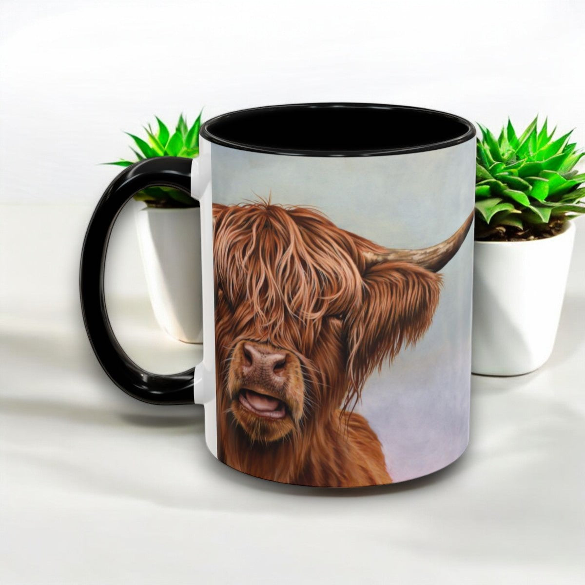 Highland cow accent mug
