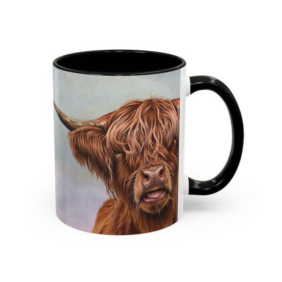 Highland cow accent mug