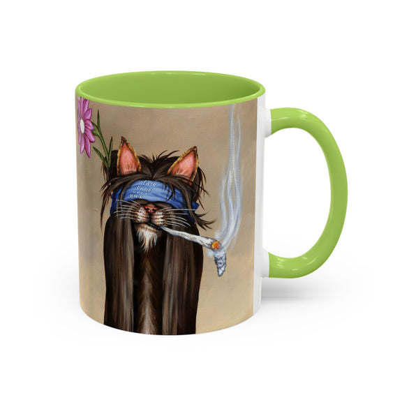 Hippie Cat Mug Ceramic 11oz