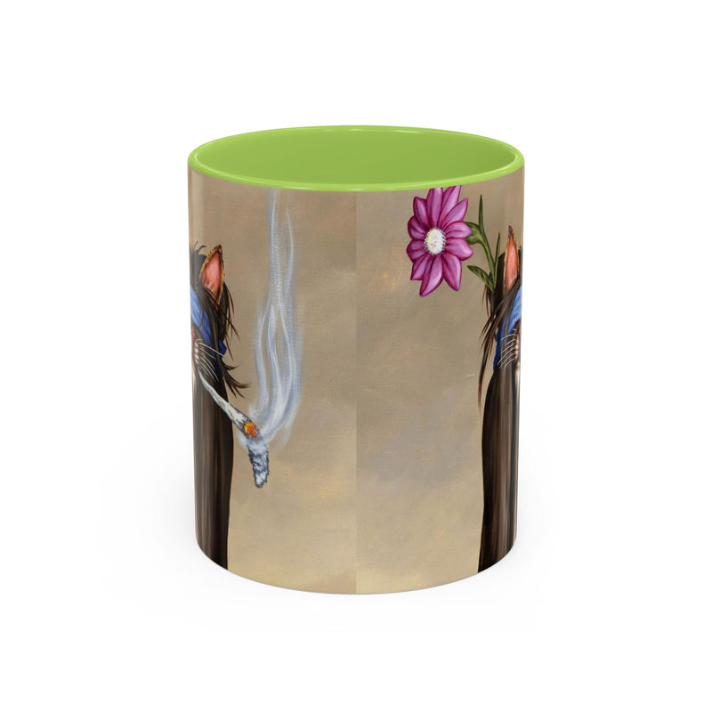 Hippie Cat Mug Ceramic 11oz