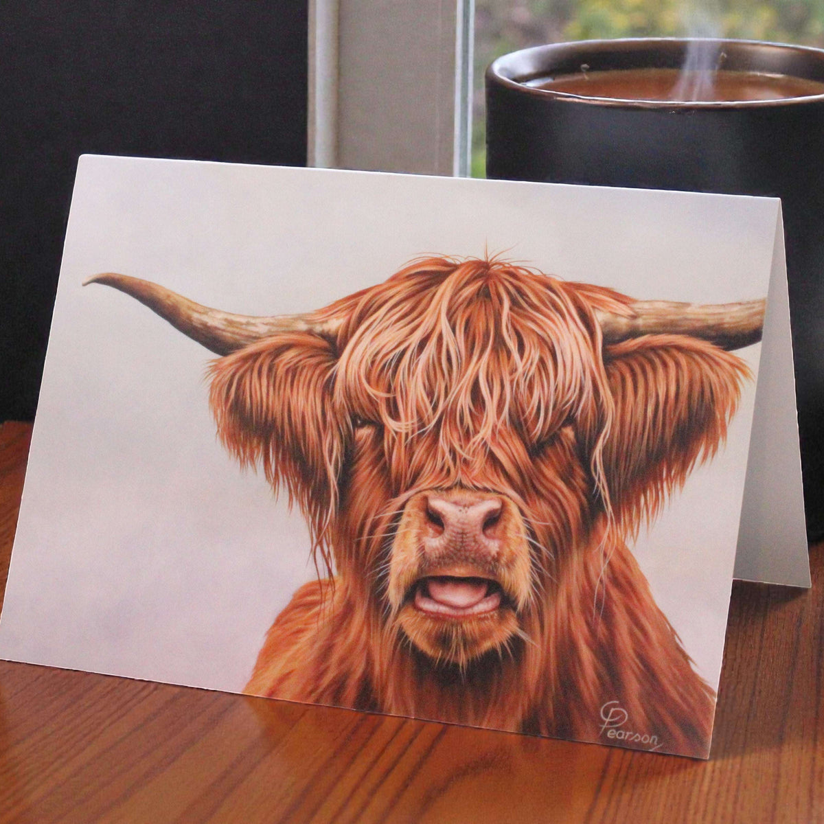 Greeting's Card Fergus the Highland Cow A5 14.8 x 21 cm