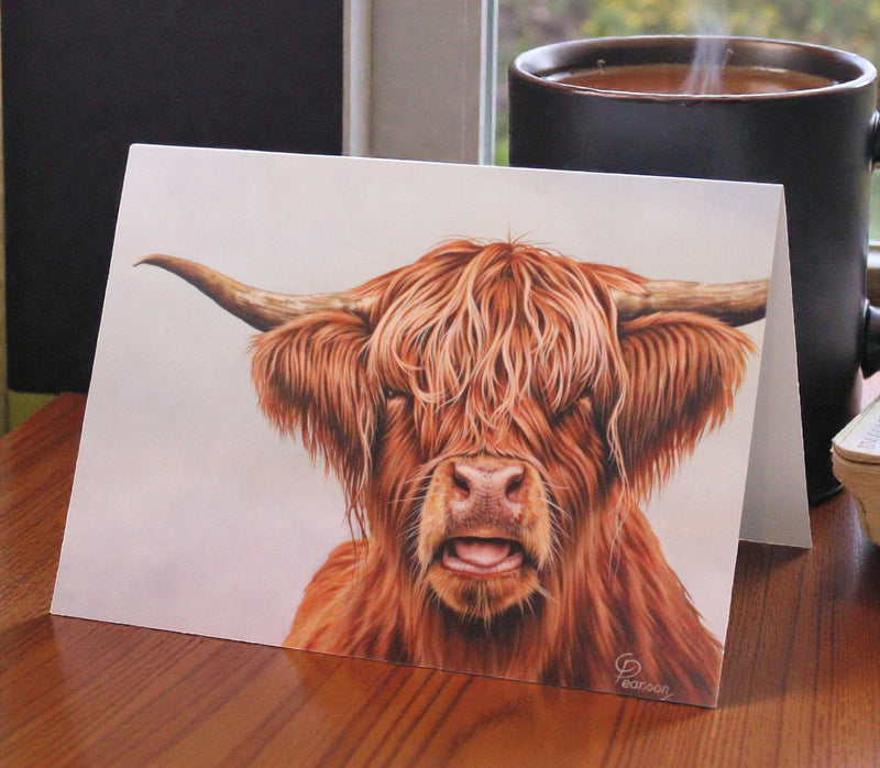 Greeting's Card Fergus the Highland Cow A5 14.8 x 21 cm