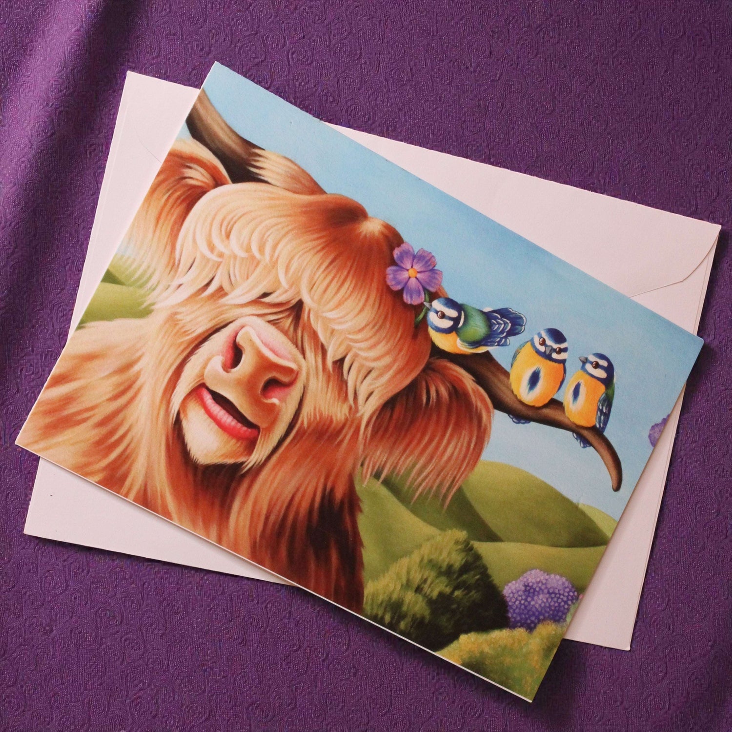 Greeting's Card Honey the Highland Cow A5 14.8 x 21 cm
