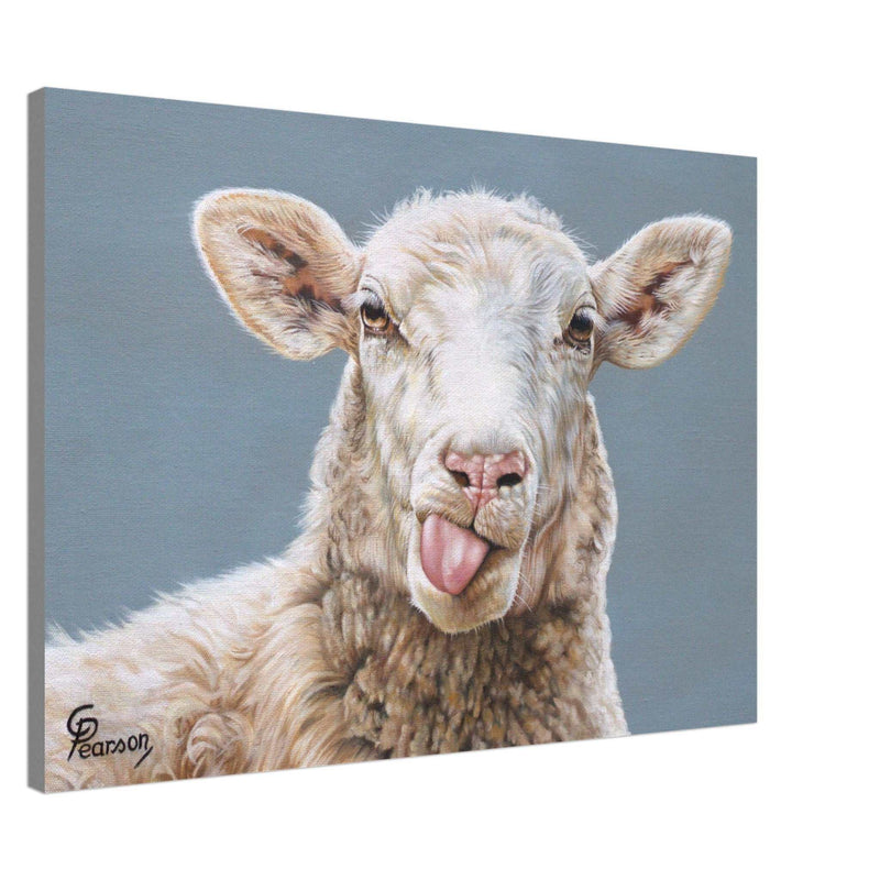 Lady fluffington sheep canvas wall art print 