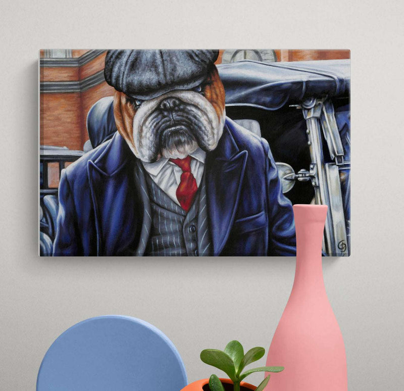 Peaky Bulldog Small Canvas Wall Art