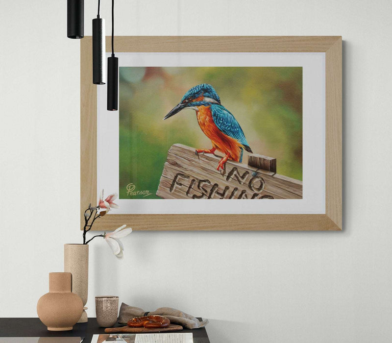 Gone Fishing, Kingfisher Fine Art Print