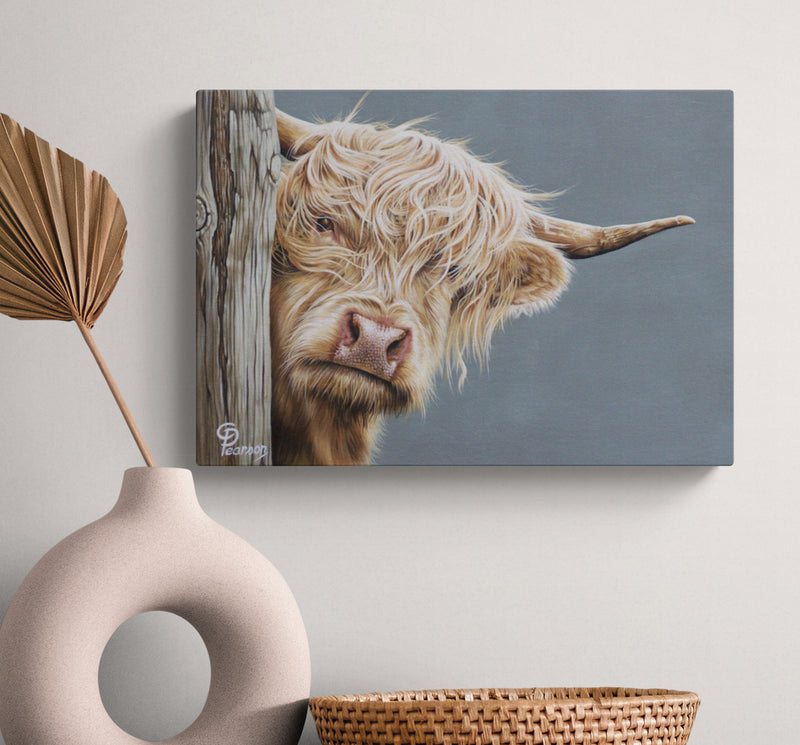 Hazel of the Highlands Highland Cow Canvas Print – Captivating Wall Art