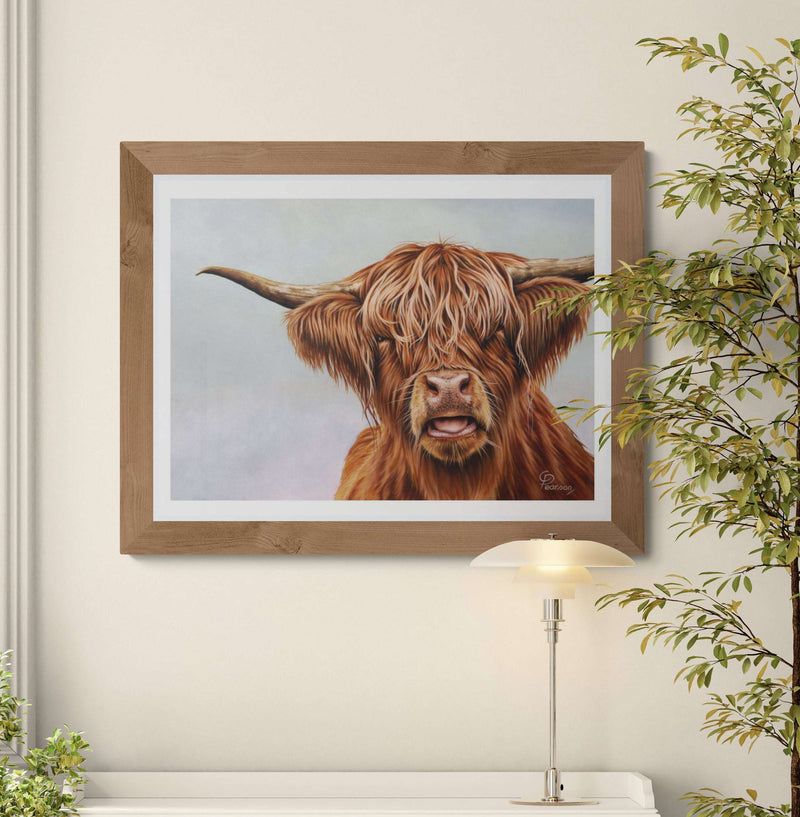 Fergus Of The Highlands Highland Cow Print