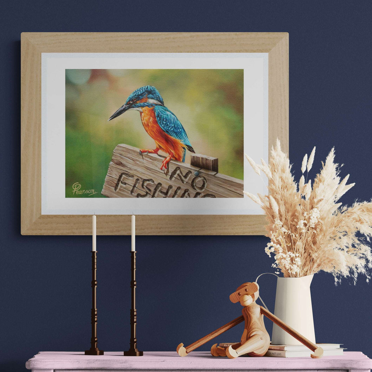 Gone Fishing, Kingfisher Fine Art Print