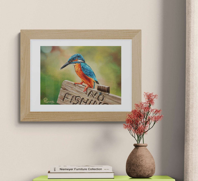Gone Fishing, Kingfisher Fine Art Print