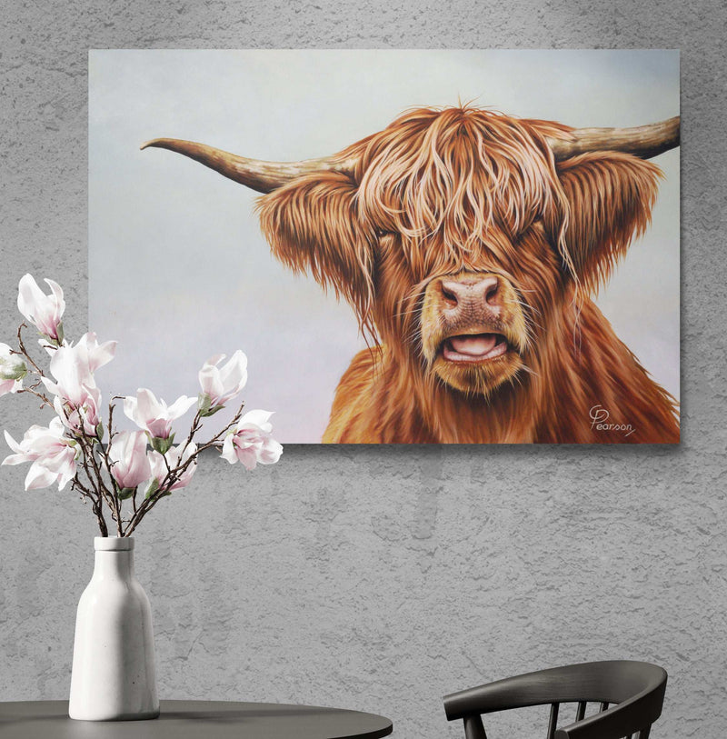 Fergus The Highland Cow Canvas Print – Vibrant Wildlife Art for Your Home